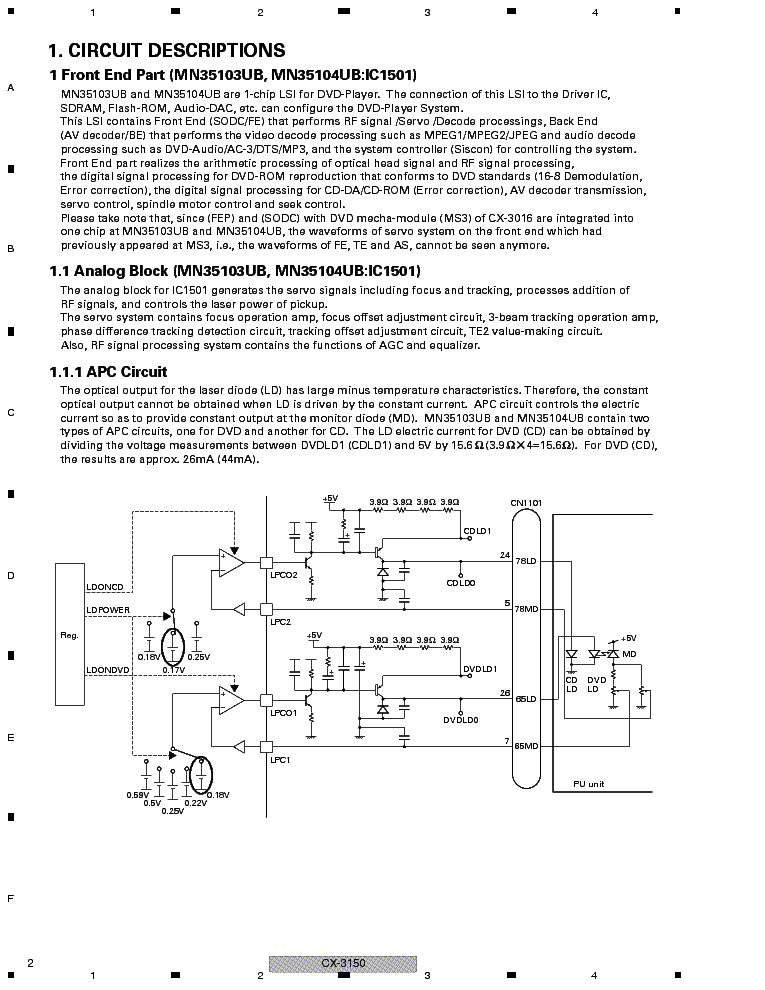 PIONEER CX-3150 CD MECHANISM MODULE service manual (2nd page)