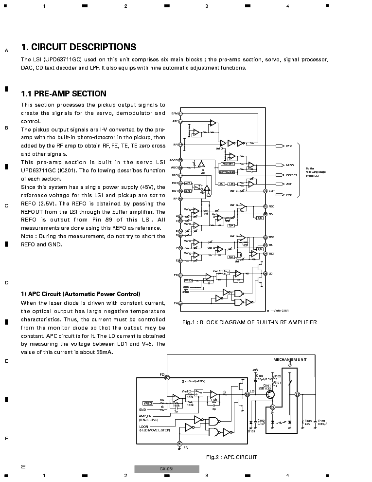 PIONEER CX-951 CRT2872 CD MECHANISM MODULE service manual (2nd page)