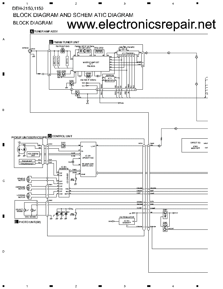 PIONEER DEH-1150 2150 SCH service manual (1st page)