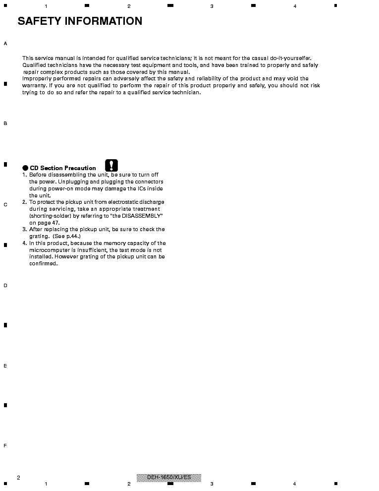 PIONEER DEH-1650 service manual (2nd page)