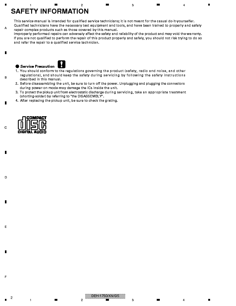 PIONEER DEH-1750-1770 service manual (2nd page)