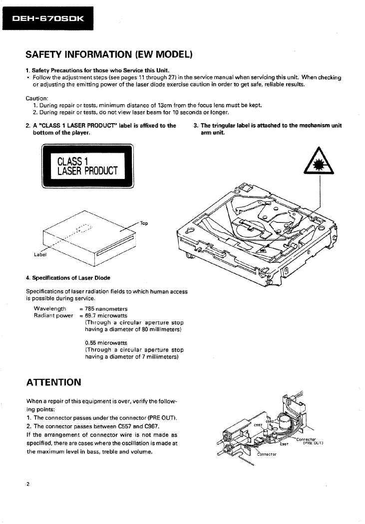 PIONEER DEH-670SDK SM CRT1511 service manual (2nd page)