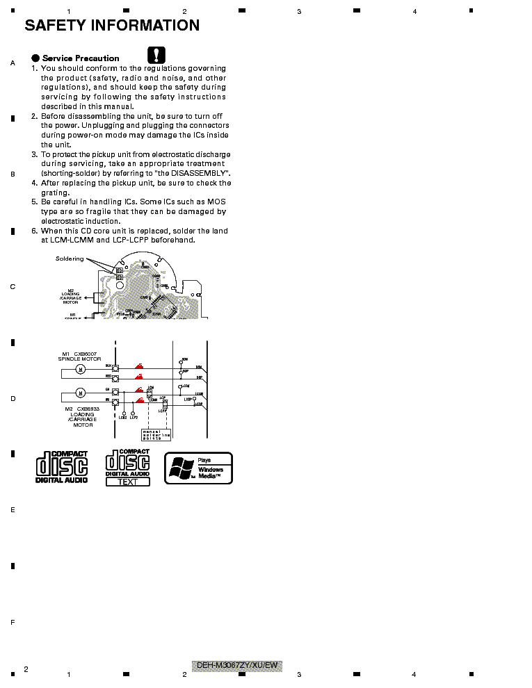 PIONEER DEH-M3067ZY CRT3790 DAIHATSU service manual (2nd page)