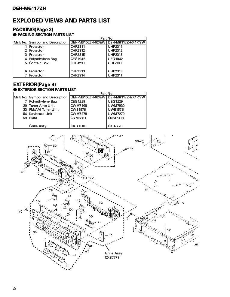 PIONEER DEH-M6117ZH CRT2714 SUPPLEMENT service manual (2nd page)