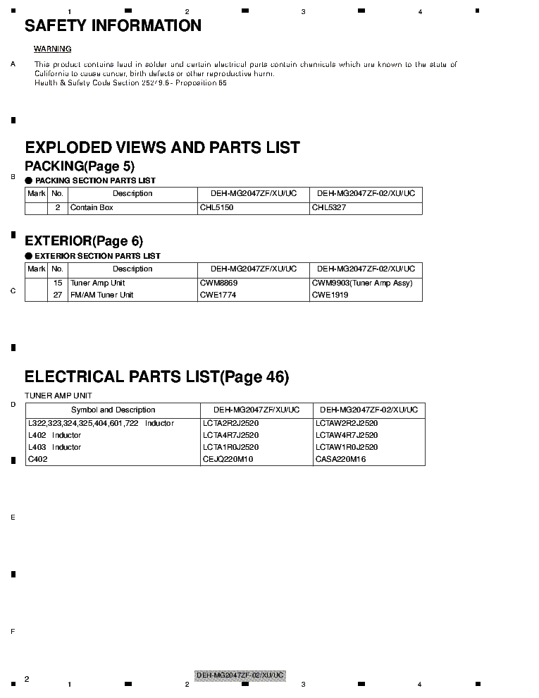 PIONEER DEH-MG2047ZF-02 CRT3378 SUPPLEMENT service manual (2nd page)