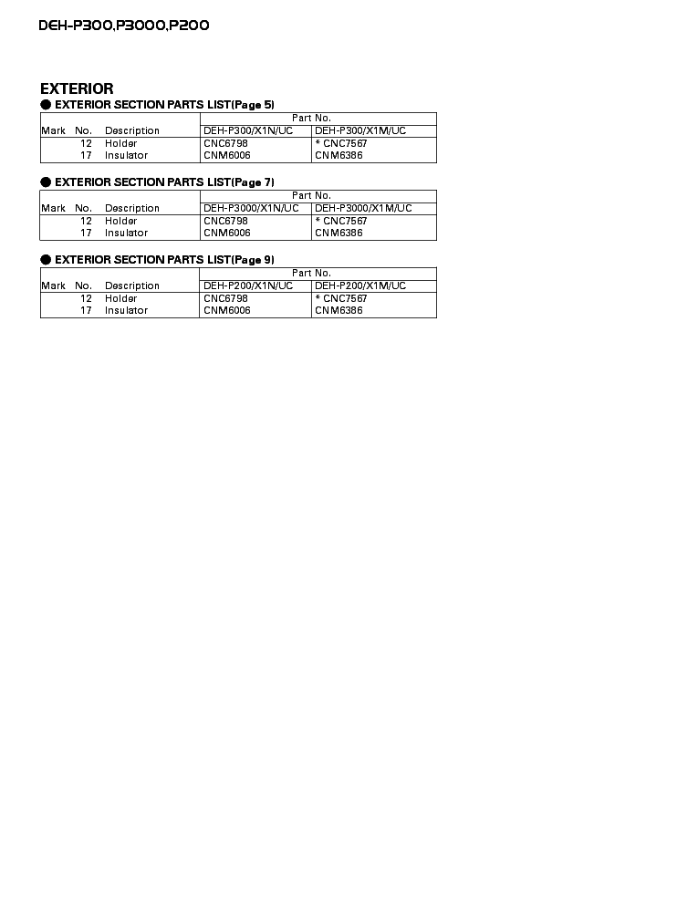 PIONEER DEH-P300 DEH-P3000 DEH-P200 service manual (2nd page)