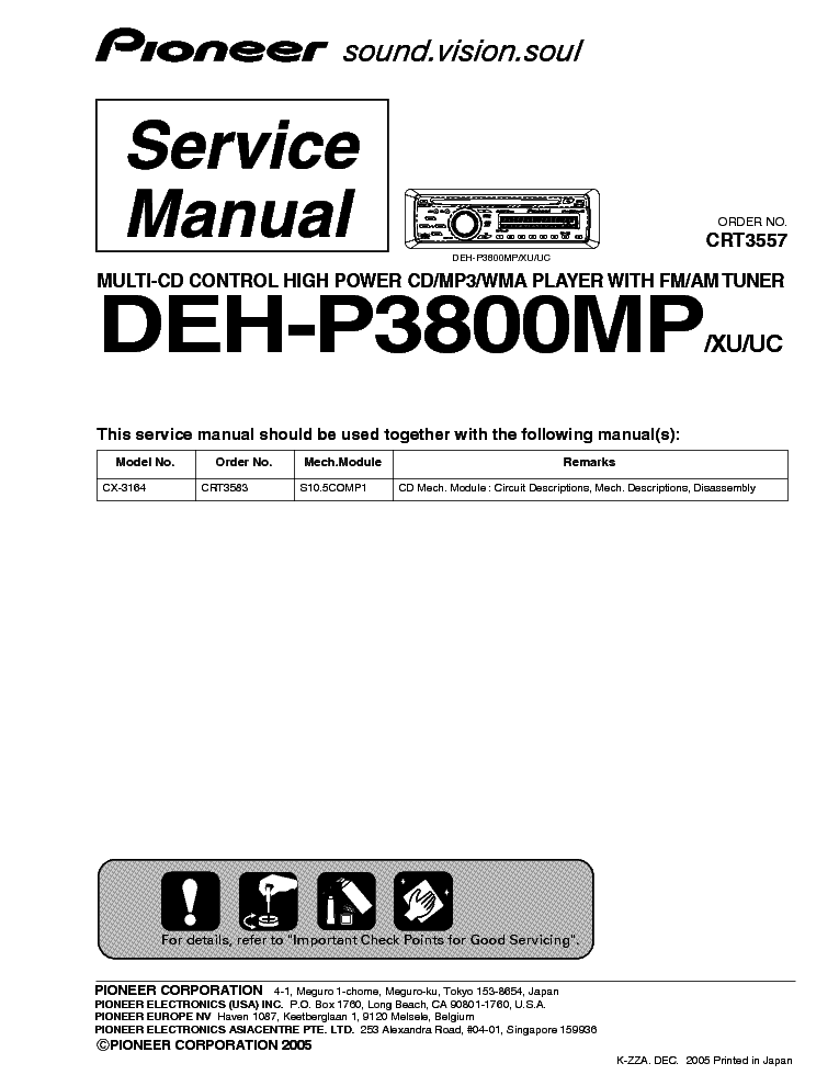 PIONEER DEH-P3800MP SM 1 service manual (1st page)