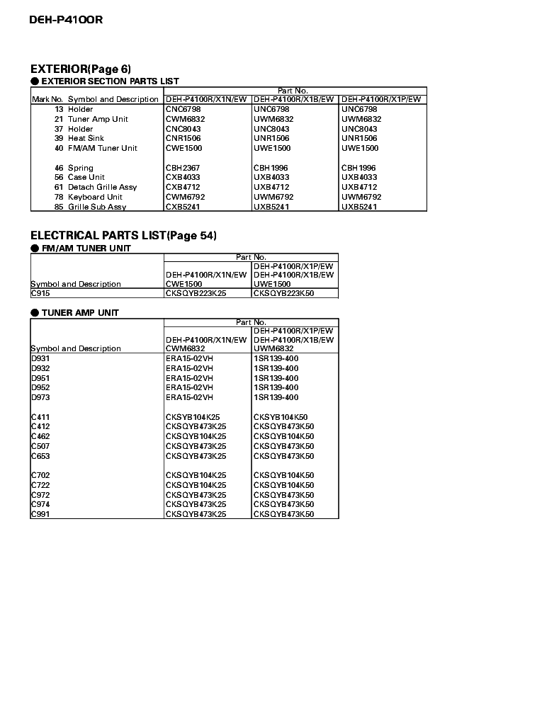 PIONEER DEH-P4100R CRT2443 SUPPLEMENT service manual (2nd page)