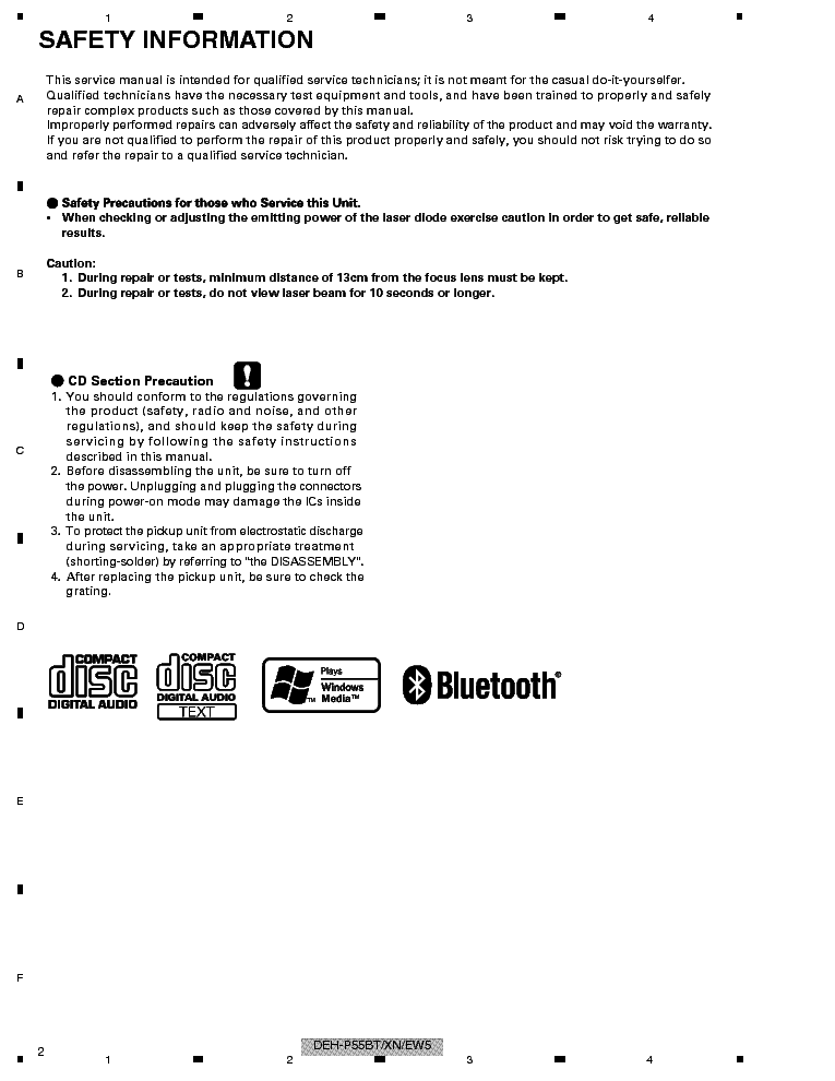 PIONEER DEH-P55BT CRT3598 SM service manual (2nd page)