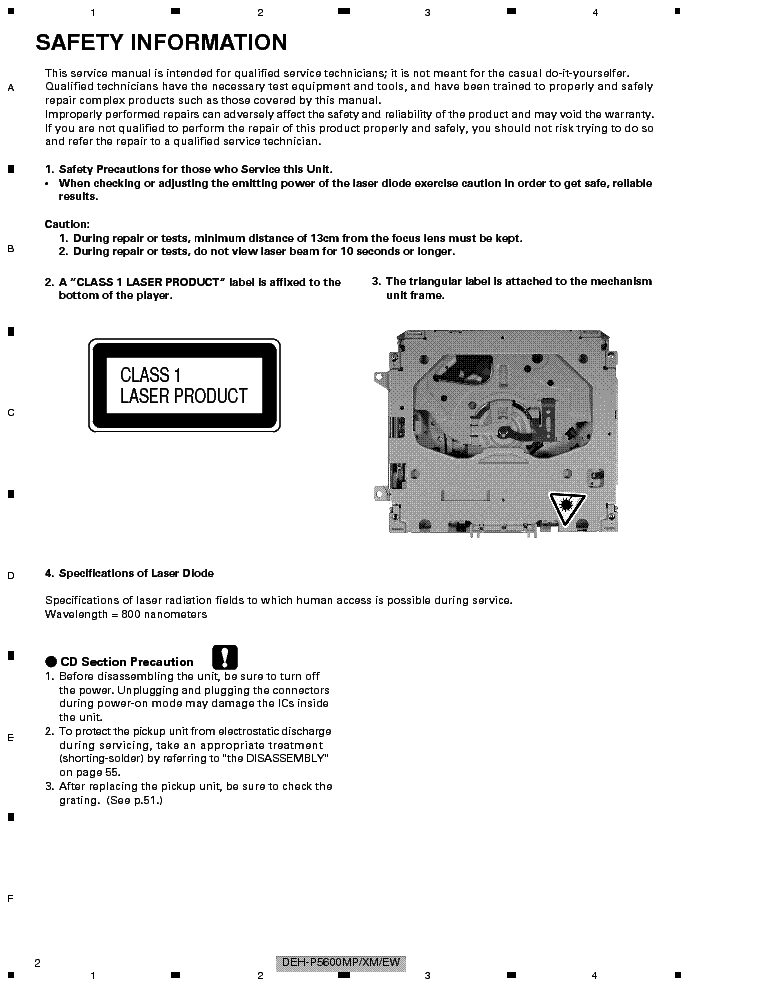 PIONEER DEH-P5600MP-P5630MP SM service manual (2nd page)