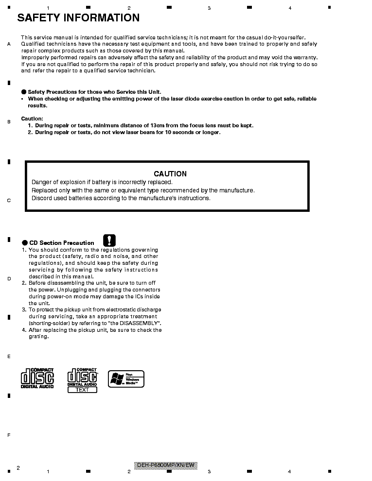 PIONEER DEH-P6800MP CRT3564 SM service manual (2nd page)