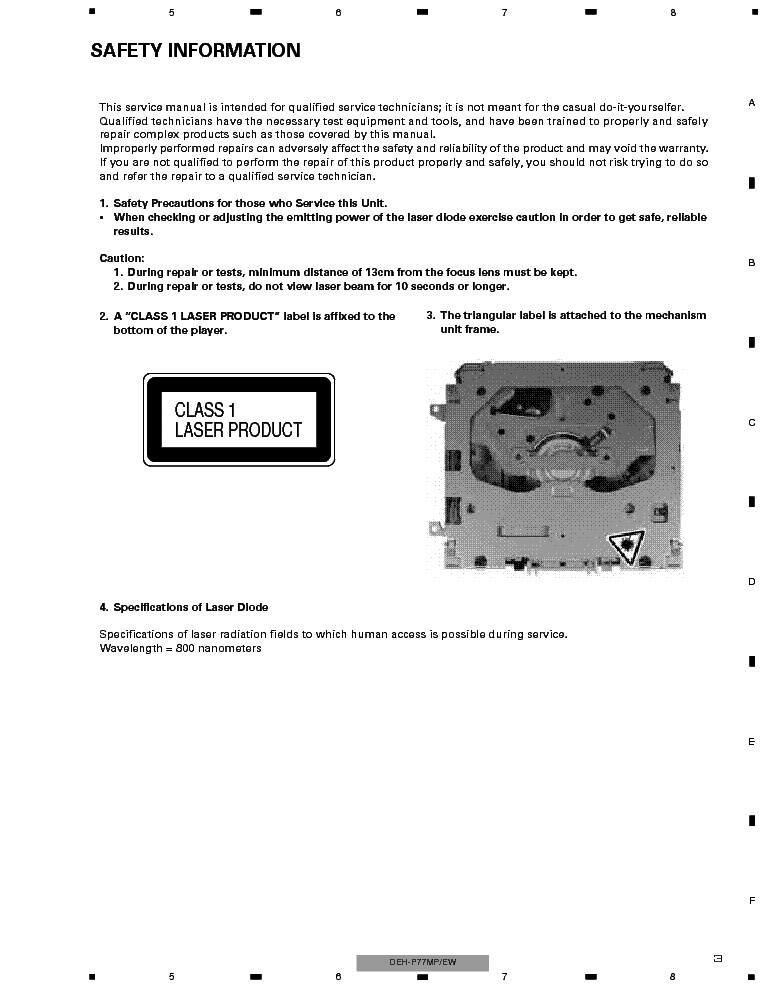 PIONEER DEH-P77MP CRT3072 service manual (2nd page)