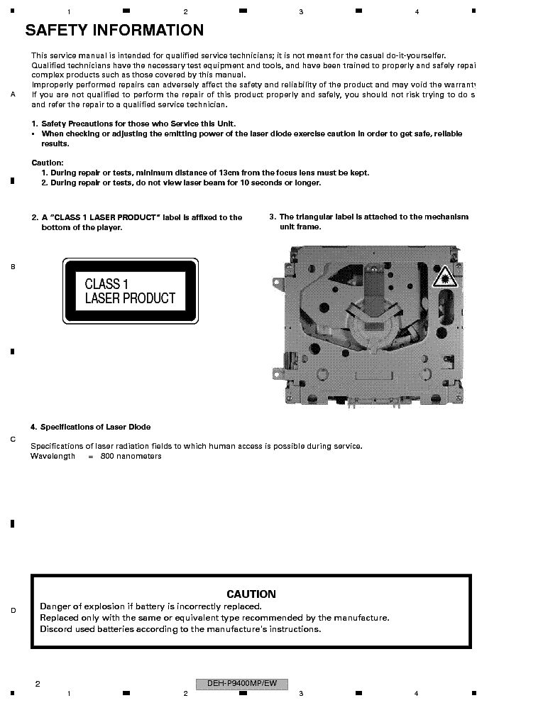 PIONEER DEH-P9400MP CRT2848 service manual (2nd page)