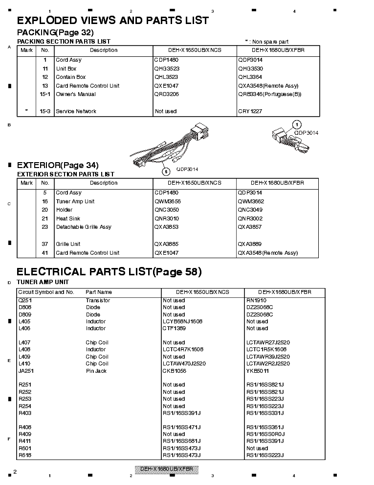 PIONEER DEH-X1680UB CRT5450 PARTS service manual (2nd page)