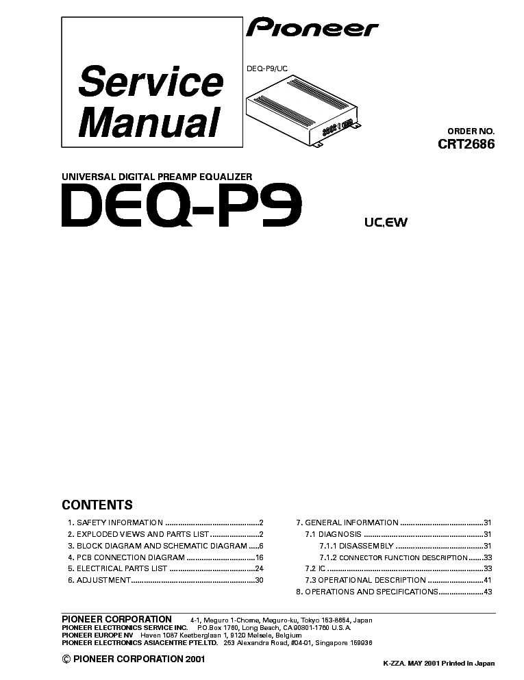 PIONEER DEQ-P9 CRT2686 SM service manual (1st page)