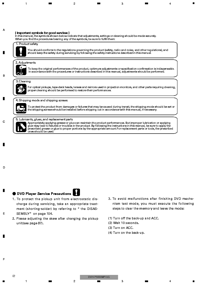 PIONEER DVH-P5000MP,5050MP service manual (2nd page)