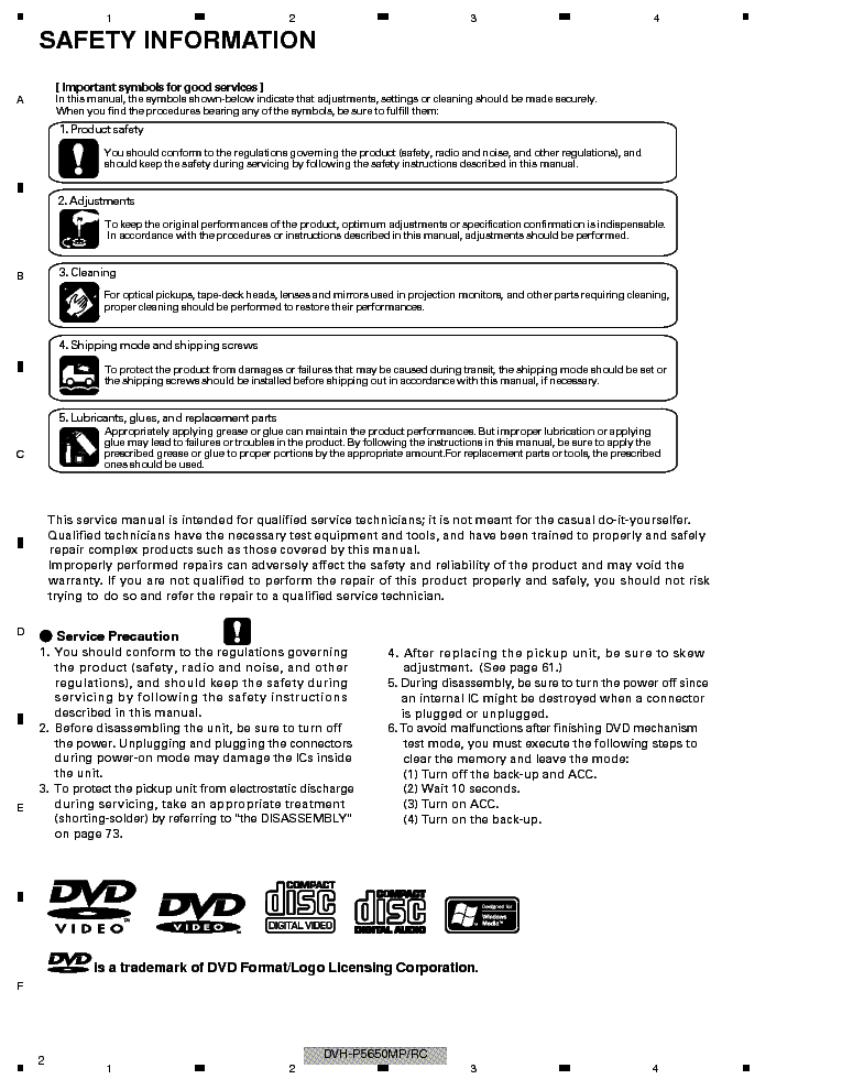 PIONEER DVH-P5650MP service manual (2nd page)