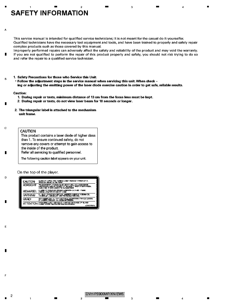 PIONEER DVH-P5900MP P590MP service manual (2nd page)