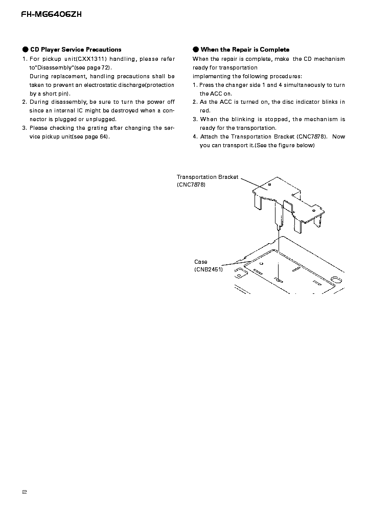 PIONEER FH-MG6406 HONDA service manual (2nd page)