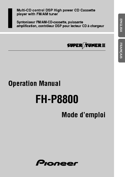PIONEER FH-P8800 OM service manual (1st page)