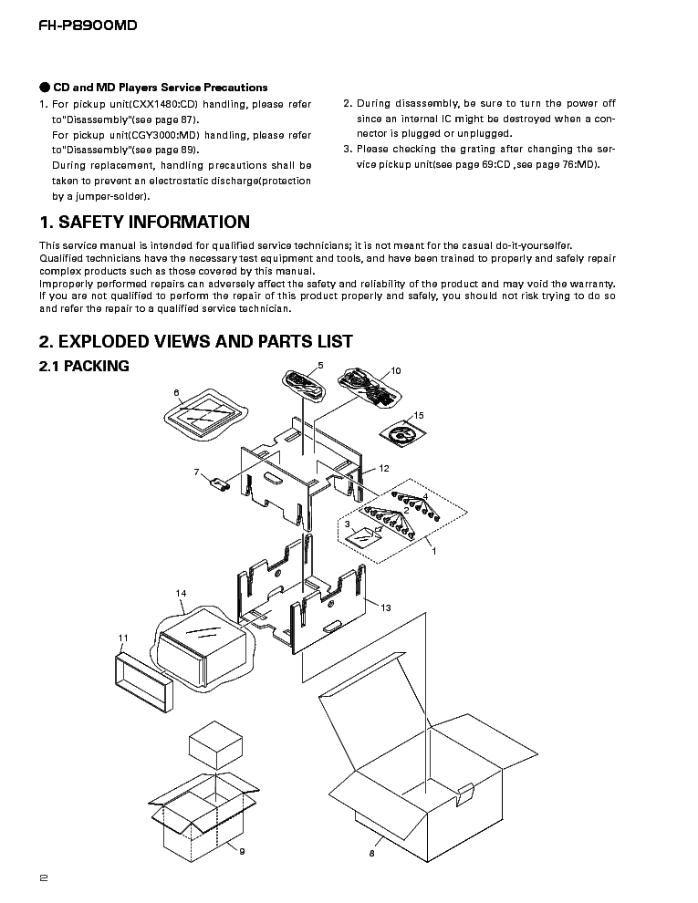 PIONEER FH-P8900MD service manual (2nd page)
