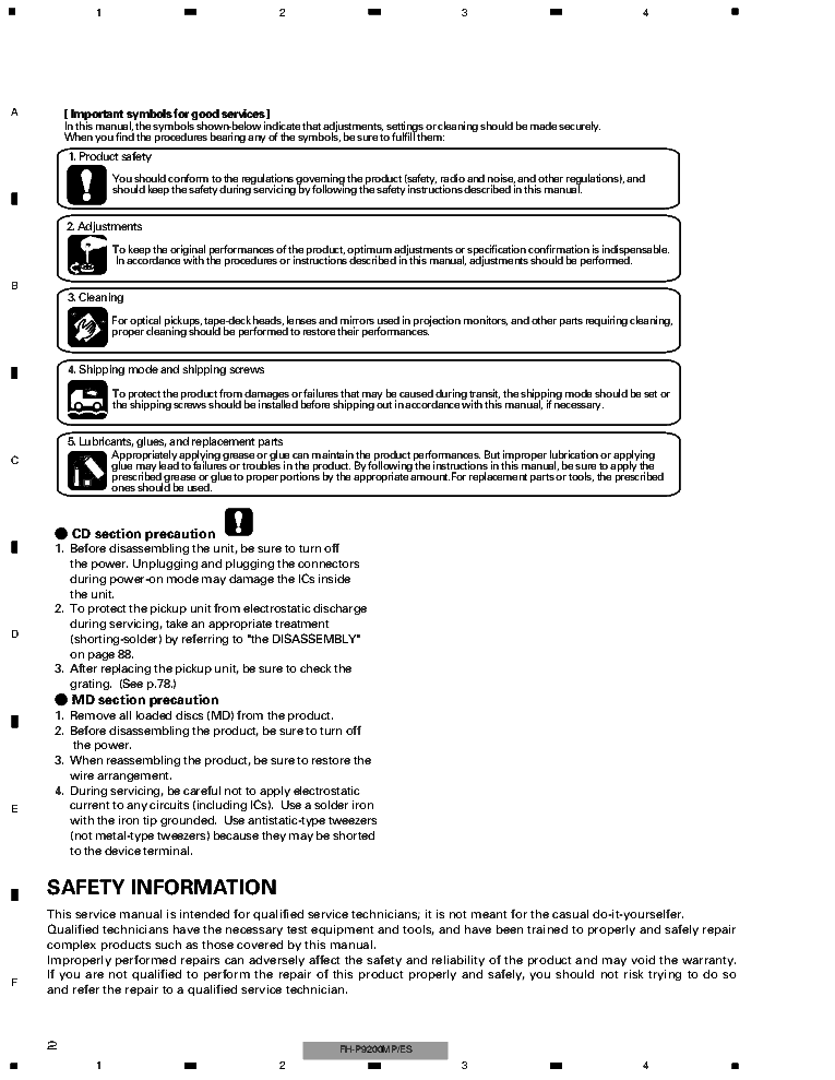 PIONEER FH-P9200MP CRT3049 SM service manual (2nd page)