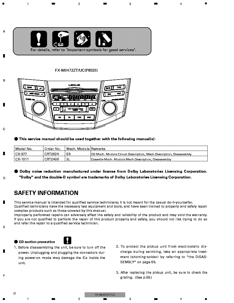 PIONEER FX-M8427ZT-LEXUS RX330- service manual (2nd page)