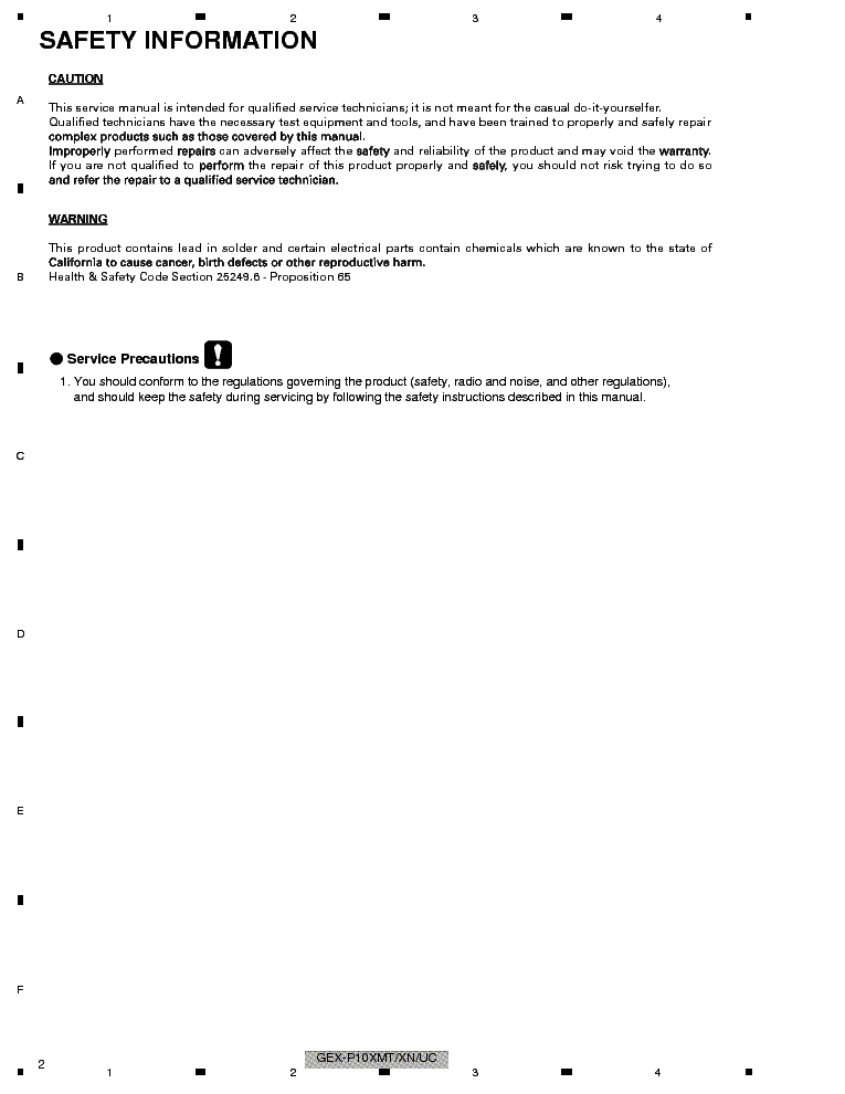 PIONEER GEX-P10XMT-CRT3424- service manual (2nd page)