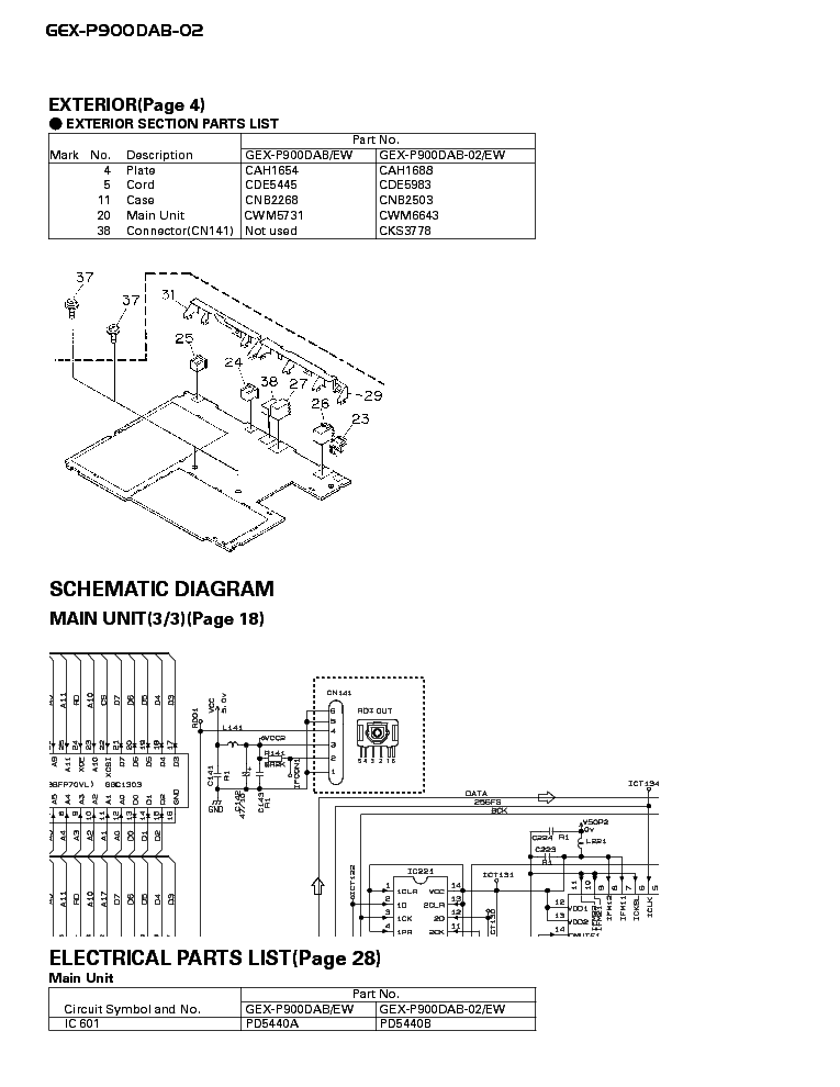 PIONEER GEX-P900DAB-02 PARTS service manual (2nd page)