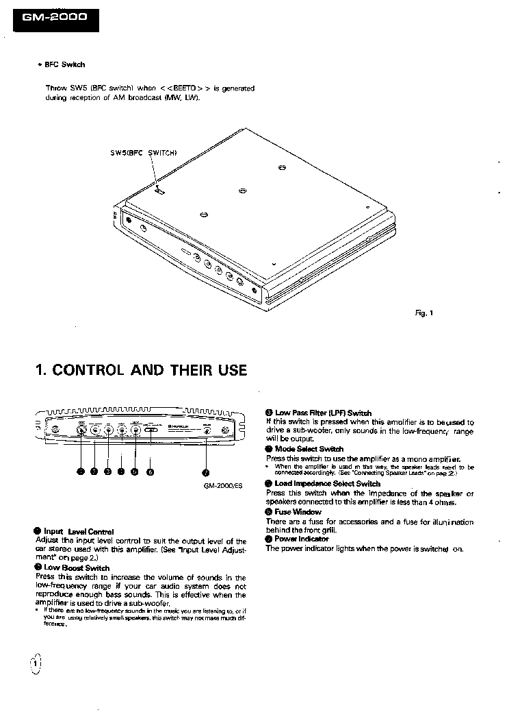 PIONEER GM-2000 GM-1000 CRT1156 SM service manual (2nd page)