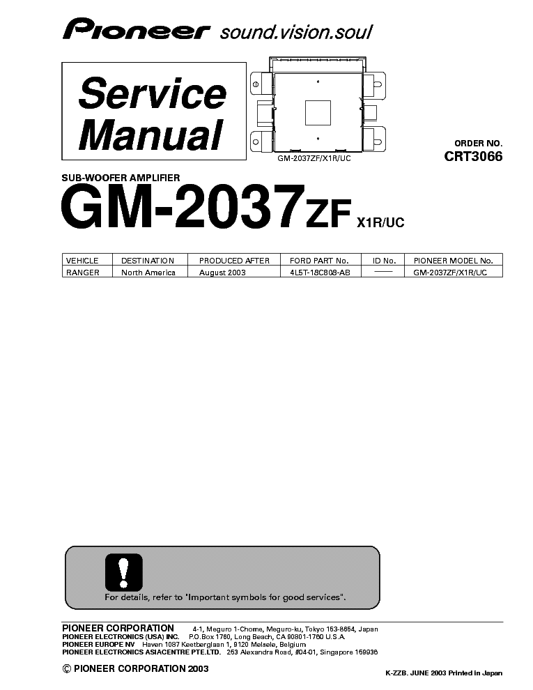 PIONEER GM-2037ZF SM service manual (1st page)