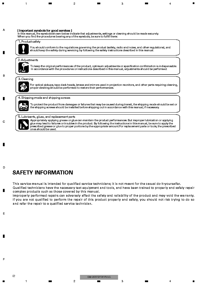 PIONEER GM-2037ZF SM service manual (2nd page)