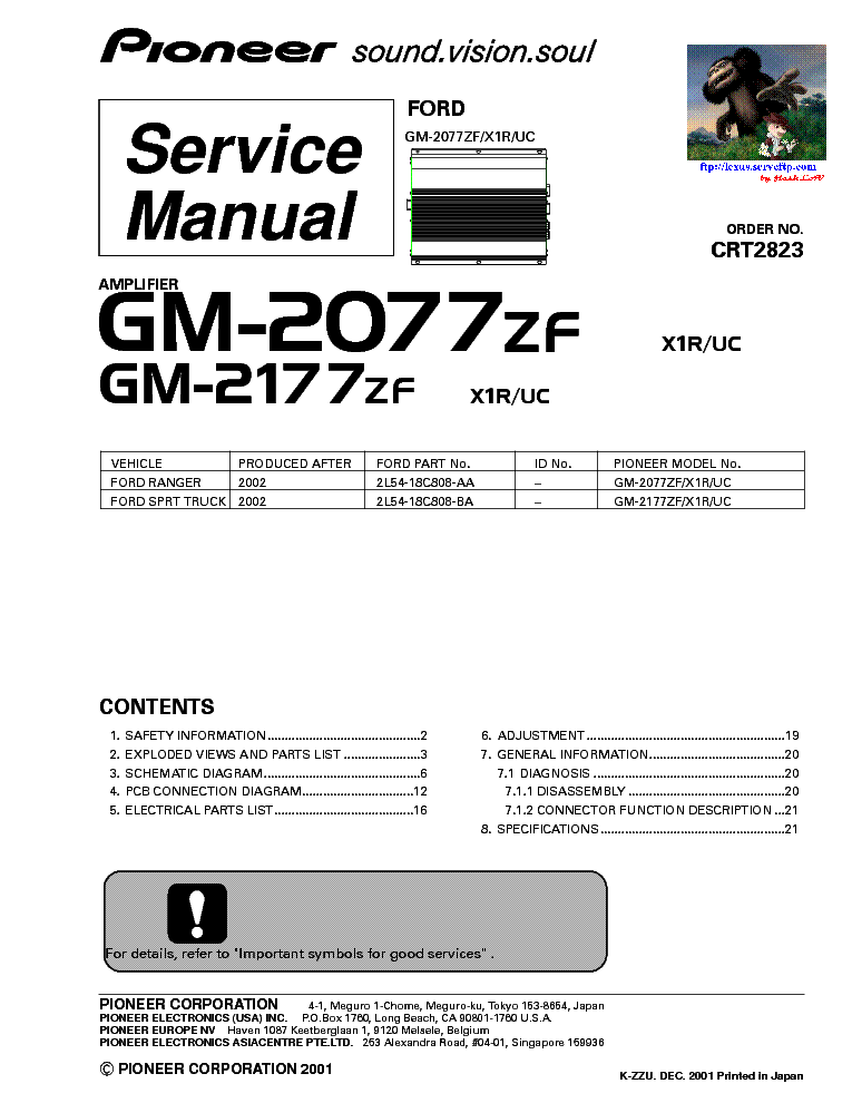 PIONEER GM-2077 GM-2177 service manual (1st page)