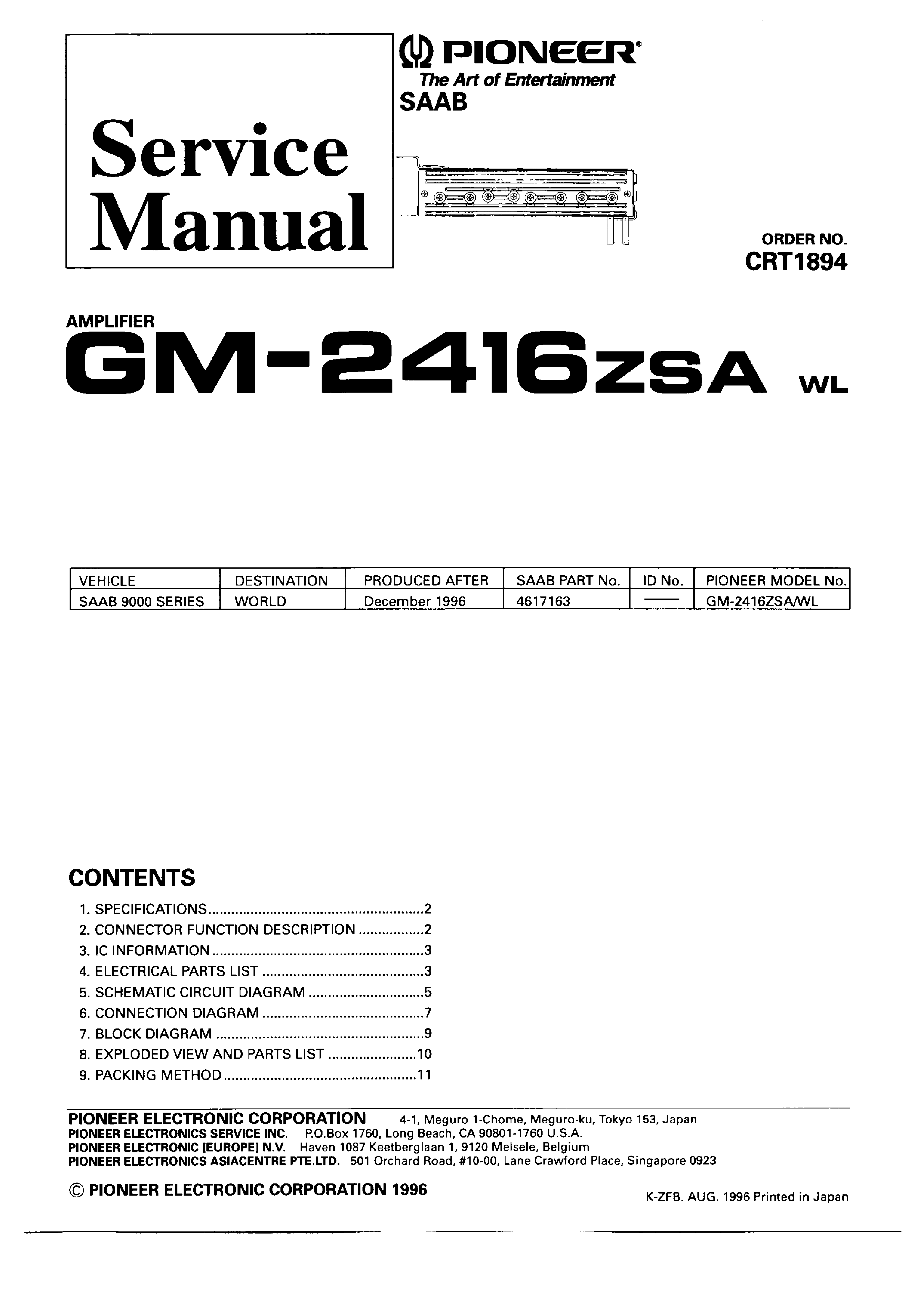 PIONEER GM-2416ZSA SM service manual (1st page)