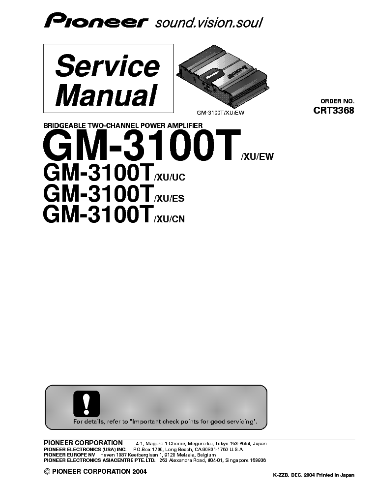 PIONEER GM-3100T SM service manual (1st page)