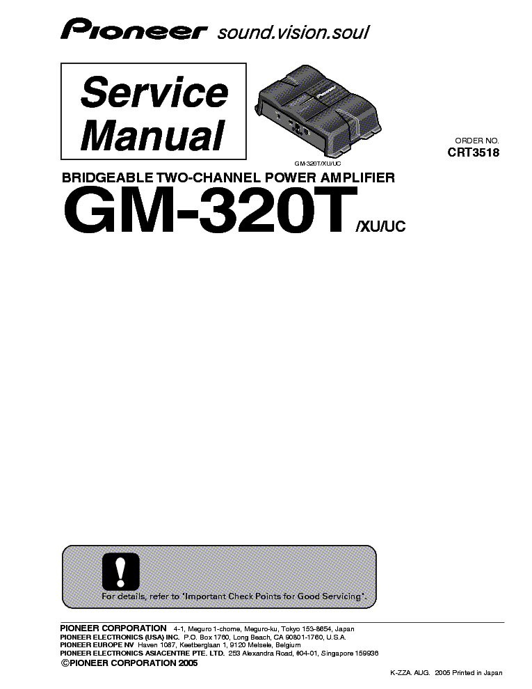 PIONEER GM-320T SM service manual (1st page)