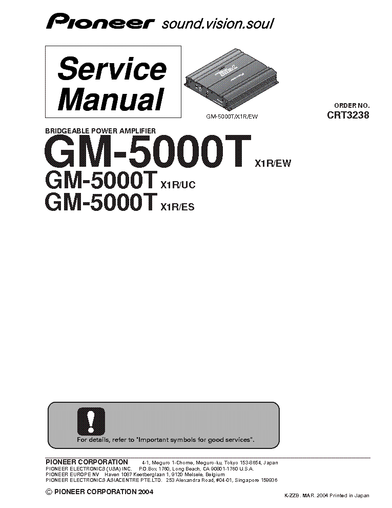 PIONEER GM-5000T SM service manual (1st page)