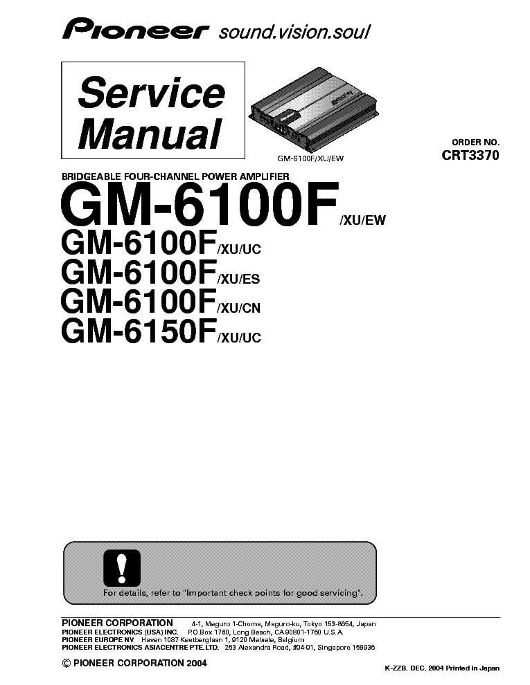 PIONEER GM-6100F 6150F SM service manual (1st page)