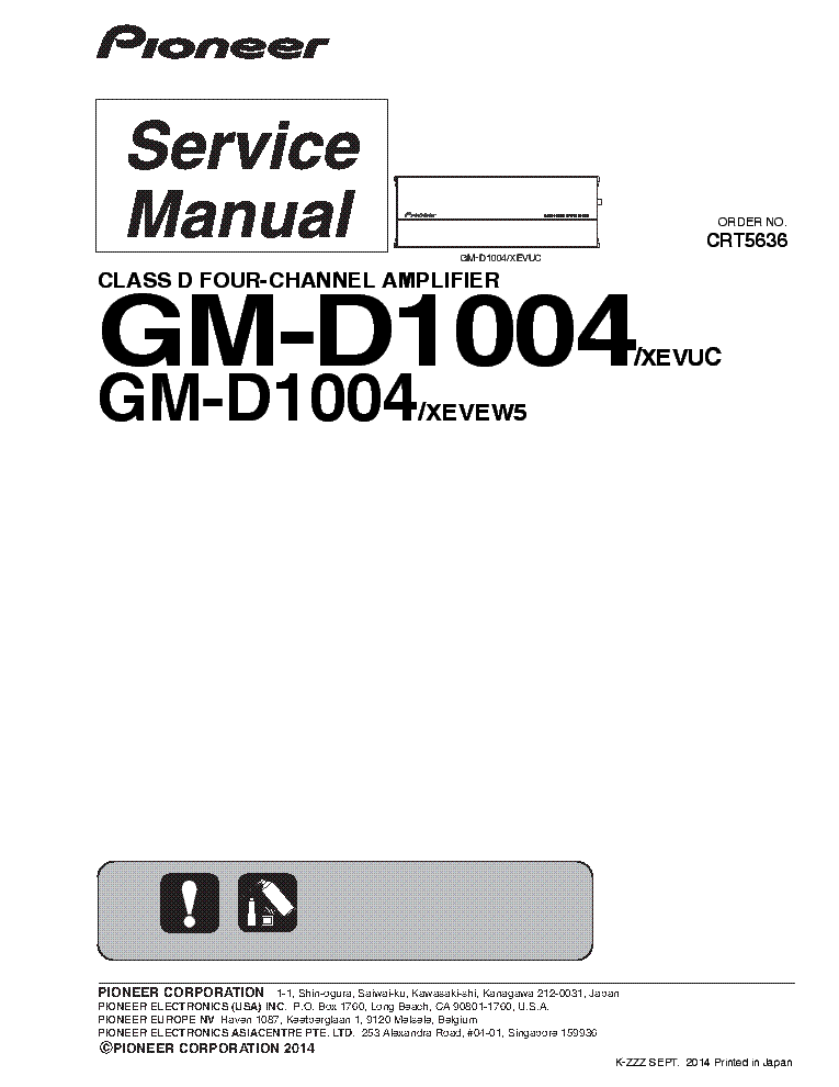 PIONEER GM-D1004 CRT5636 service manual (1st page)