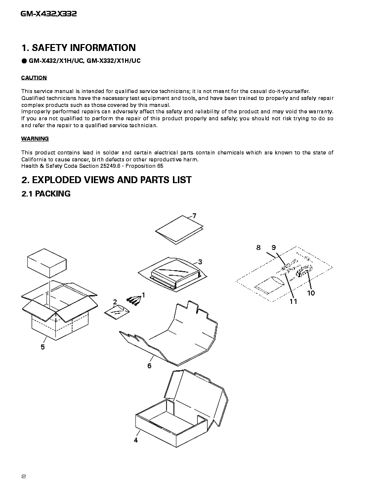 PIONEER GM-X434 X334 CRT2359 service manual (2nd page)