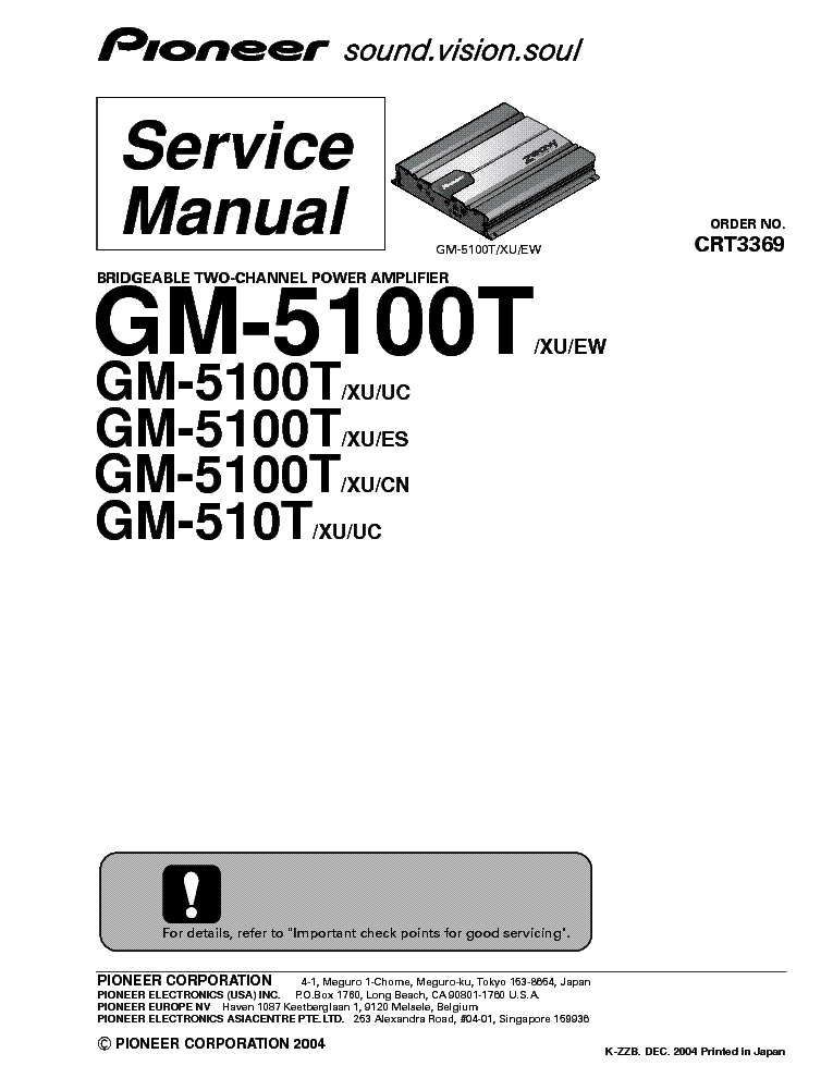 PIONEER GM 510T 5100T SM service manual (1st page)