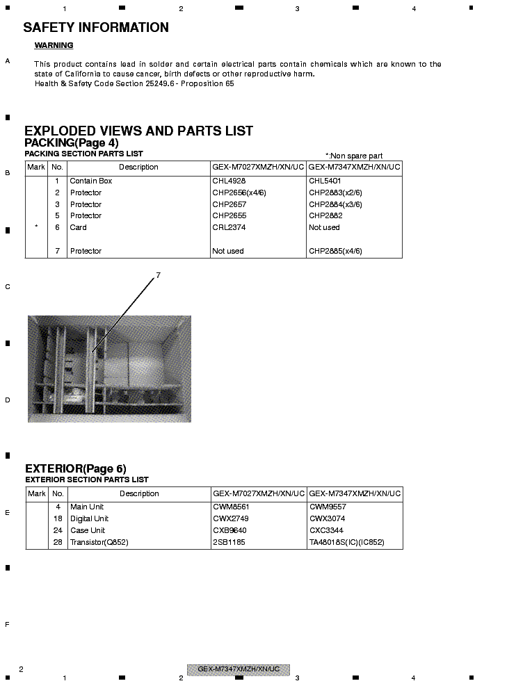 PIONEER HONDA GEX-M7347XM-CRT3404- service manual (2nd page)