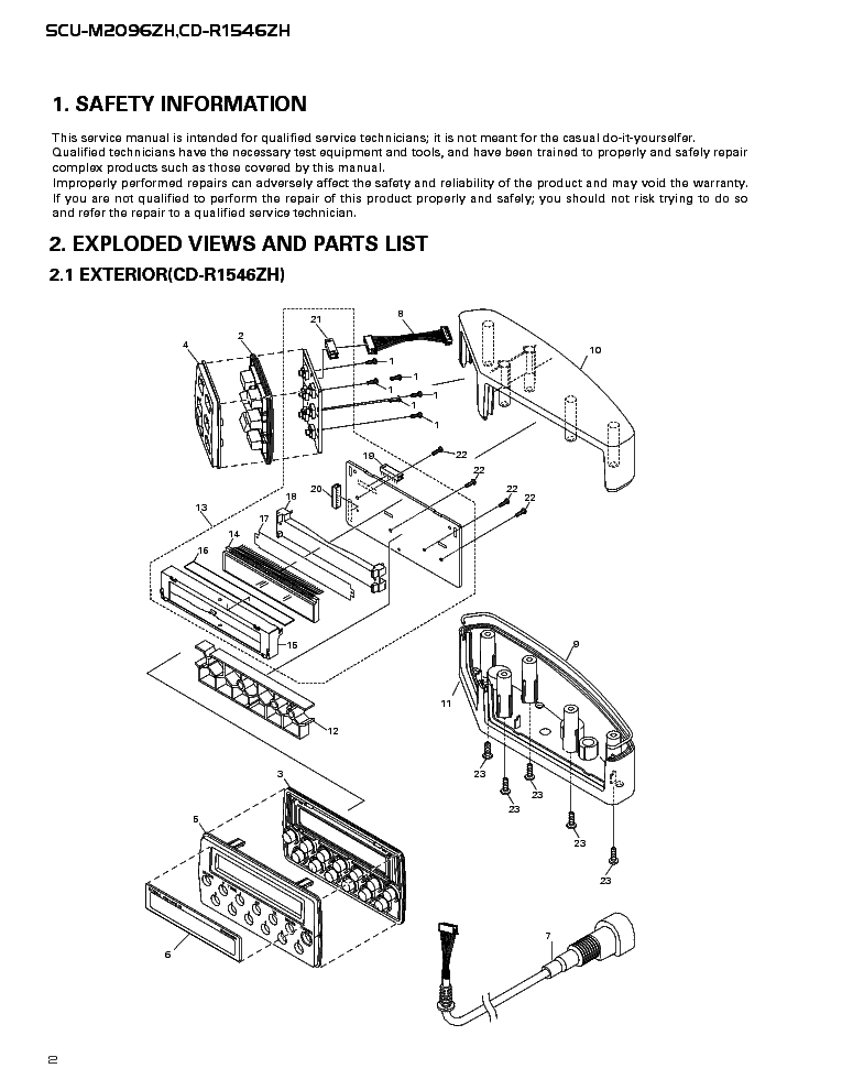 PIONEER HONDA SCU-M2096ZH CD-R1546ZH service manual (2nd page)