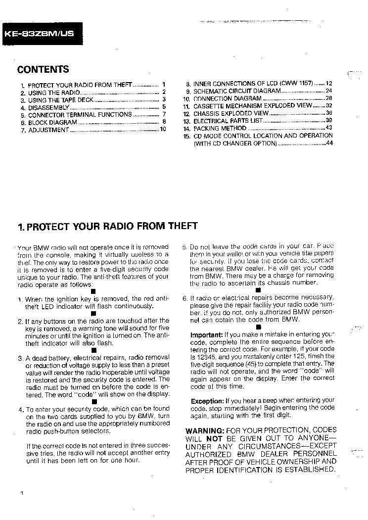 PIONEER KE-83ZBM SM service manual (2nd page)