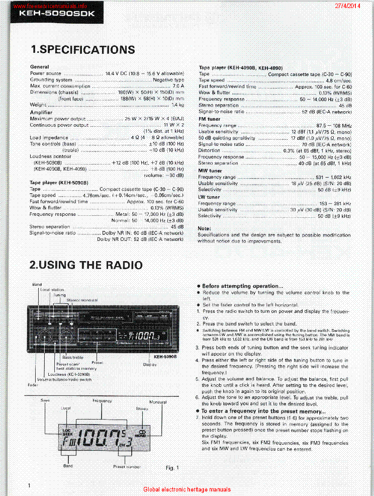 PIONEER KEH-5090SDK KEH-4090 KEH-5070 KEH-4070 SM service manual (2nd page)