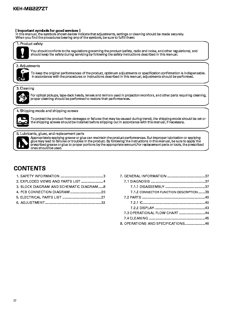 PIONEER KEH-M8227ZT service manual (2nd page)