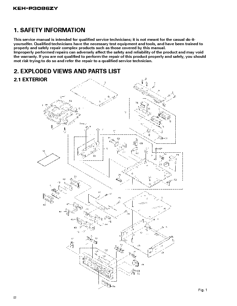 PIONEER KEH-P3086ZY DAIHATSU CRT2162 service manual (2nd page)
