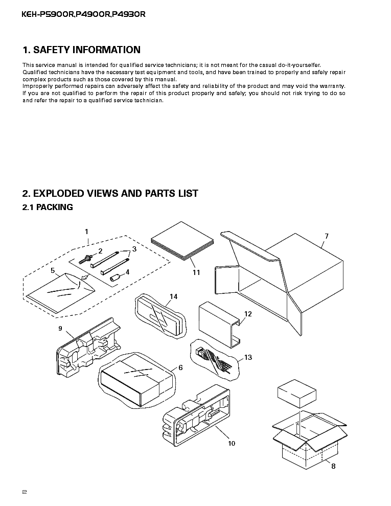 PIONEER KEH-P5900R P4900R P4930R-CRT2399-1 service manual (2nd page)
