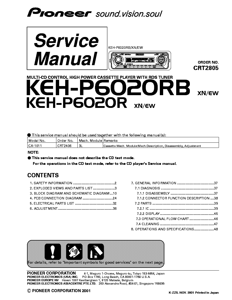 PIONEER KEH-P6020 service manual (1st page)