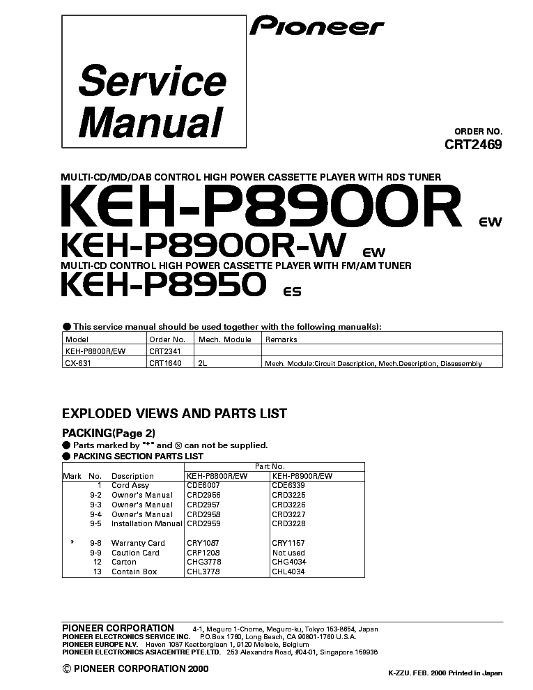 Инструкция к pioneer keh 8900r